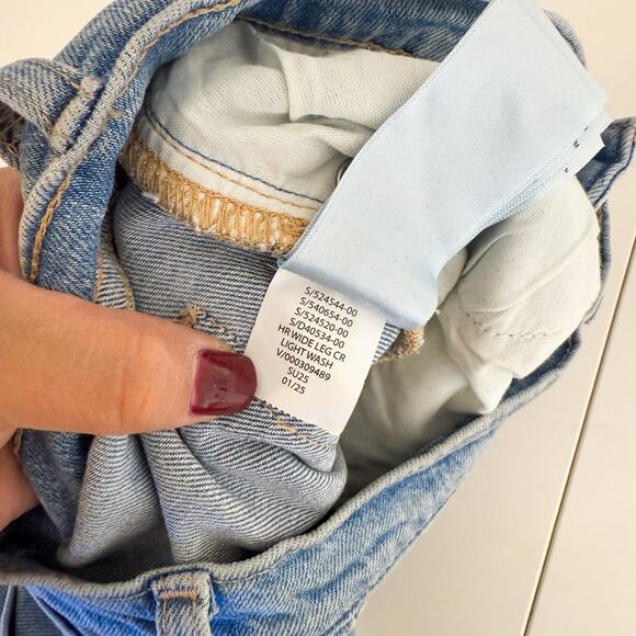 GAP Denim High Rise Wide Leg Crop Jeans Womens - 2 26 S Short - Picture 7 of 9